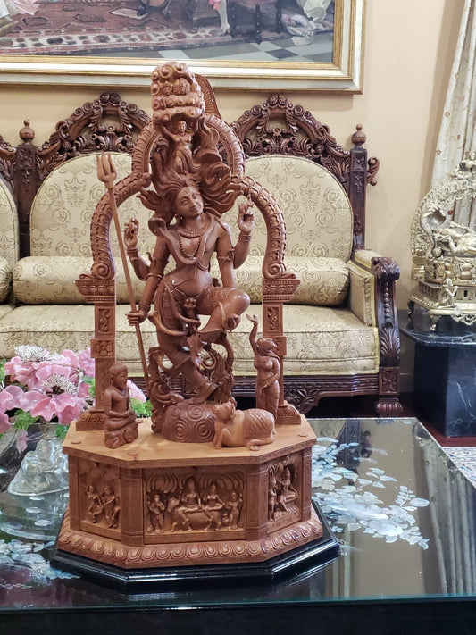 Sandalwood Carved Dancing Shiva Statue