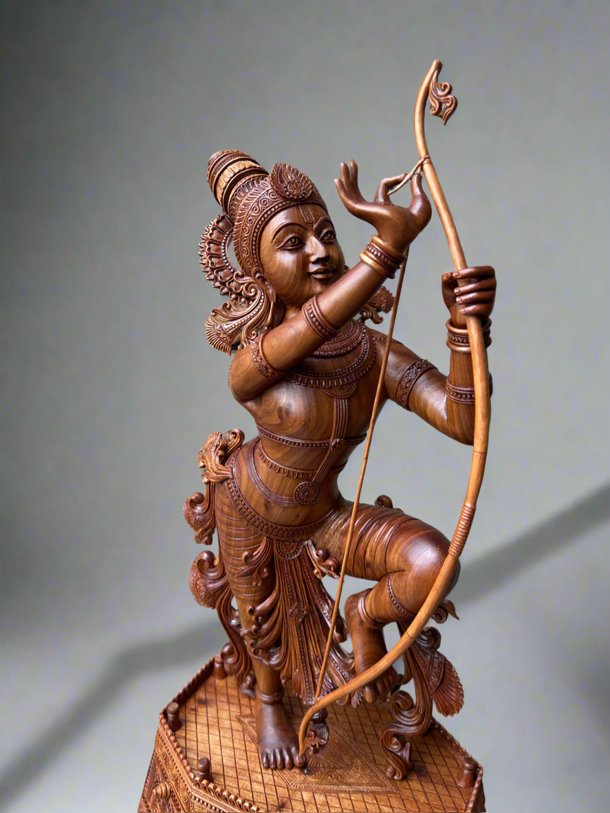 Rare Sandalwood Carving – Lord Rama at Sita Swayamvara