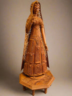 Sandalwood fine Carved Art Piece Rajasthani Lady