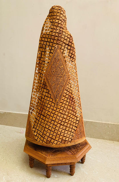 Sandalwood fine Carved Art Piece Rajasthani Lady