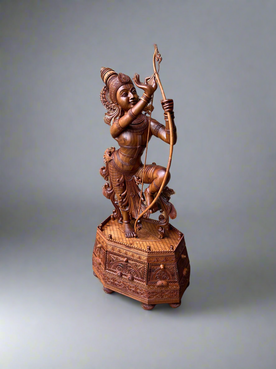 Rare Sandalwood Carving – Lord Rama at Sita Swayamvara