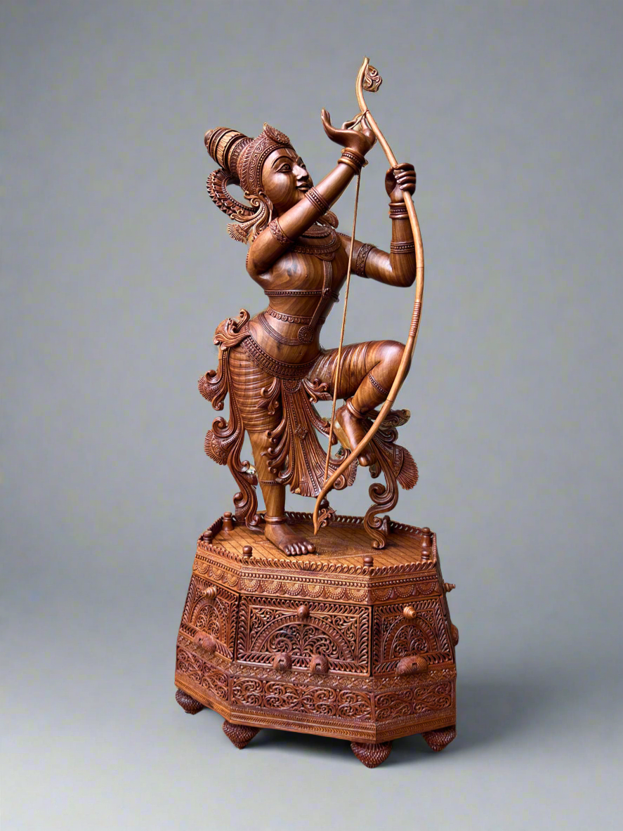 Rare Sandalwood Carving – Lord Rama at Sita Swayamvara
