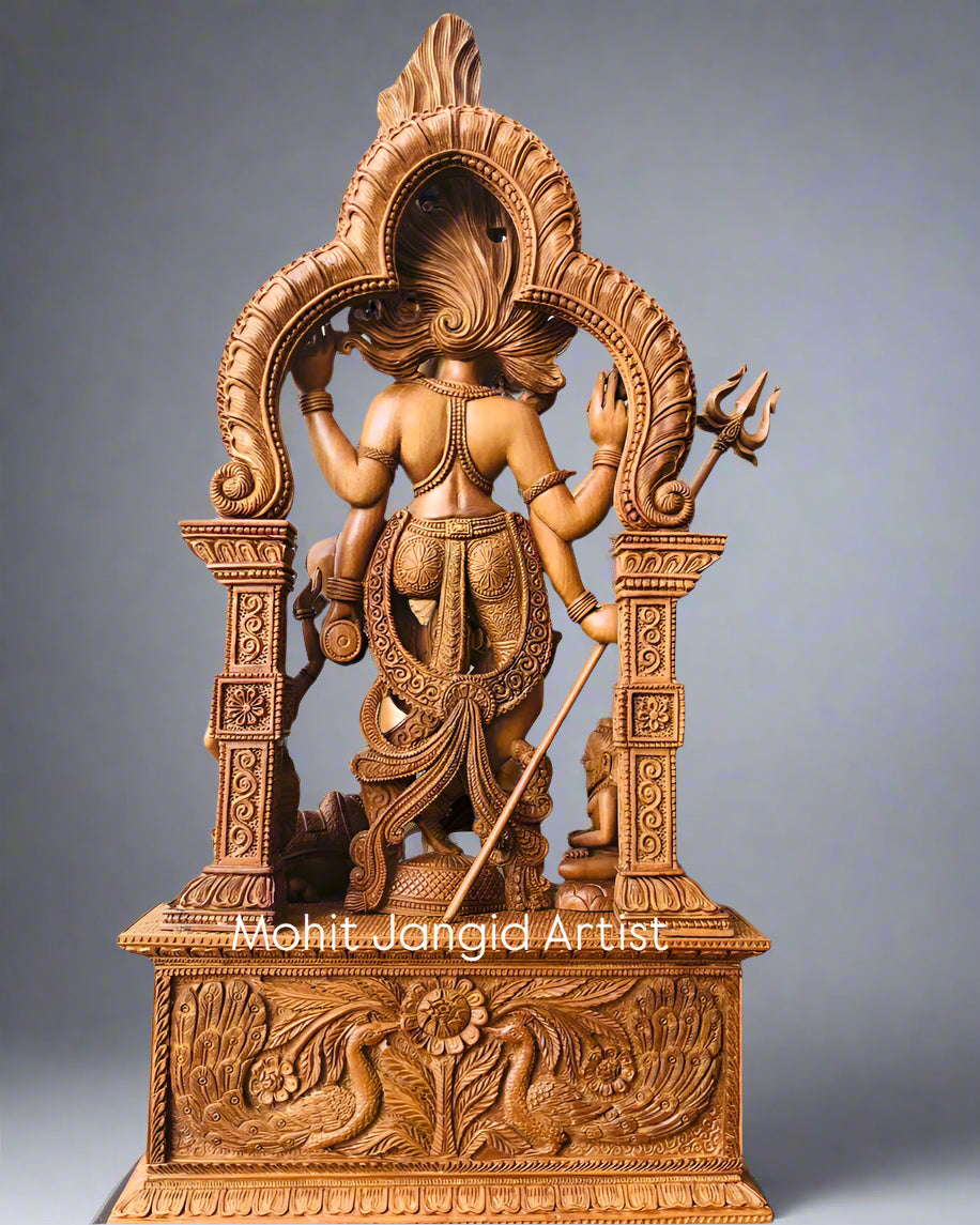 Sandalwood Carved Dancing Shiva Statue