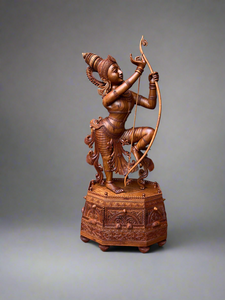 Rare Sandalwood Carving – Lord Rama at Sita Swayamvara