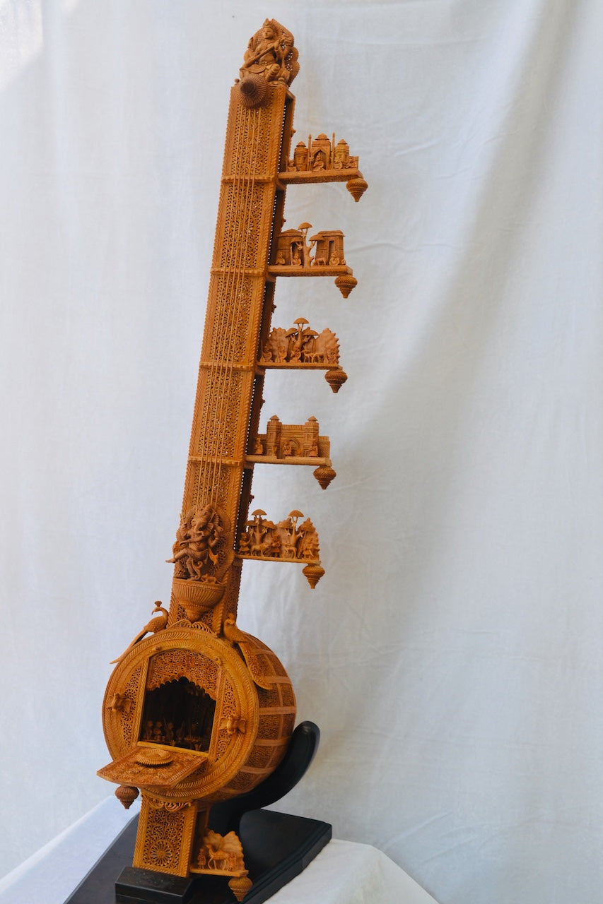 Sandalwood Carved Sitar "The Royal Veena"