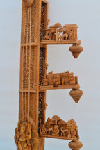 2.4 ft Sandalwood Opening Sitar or Veena Collective Art-piece