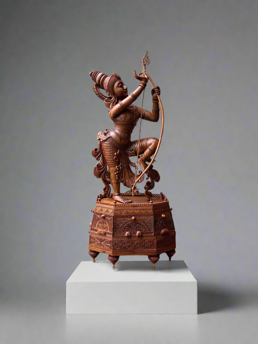 Rare Sandalwood Carving – Lord Rama at Sita Swayamvara