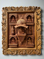 Sandalwood Carved BUDDHA Wall Hanging JHAROKHA Decorative Piece