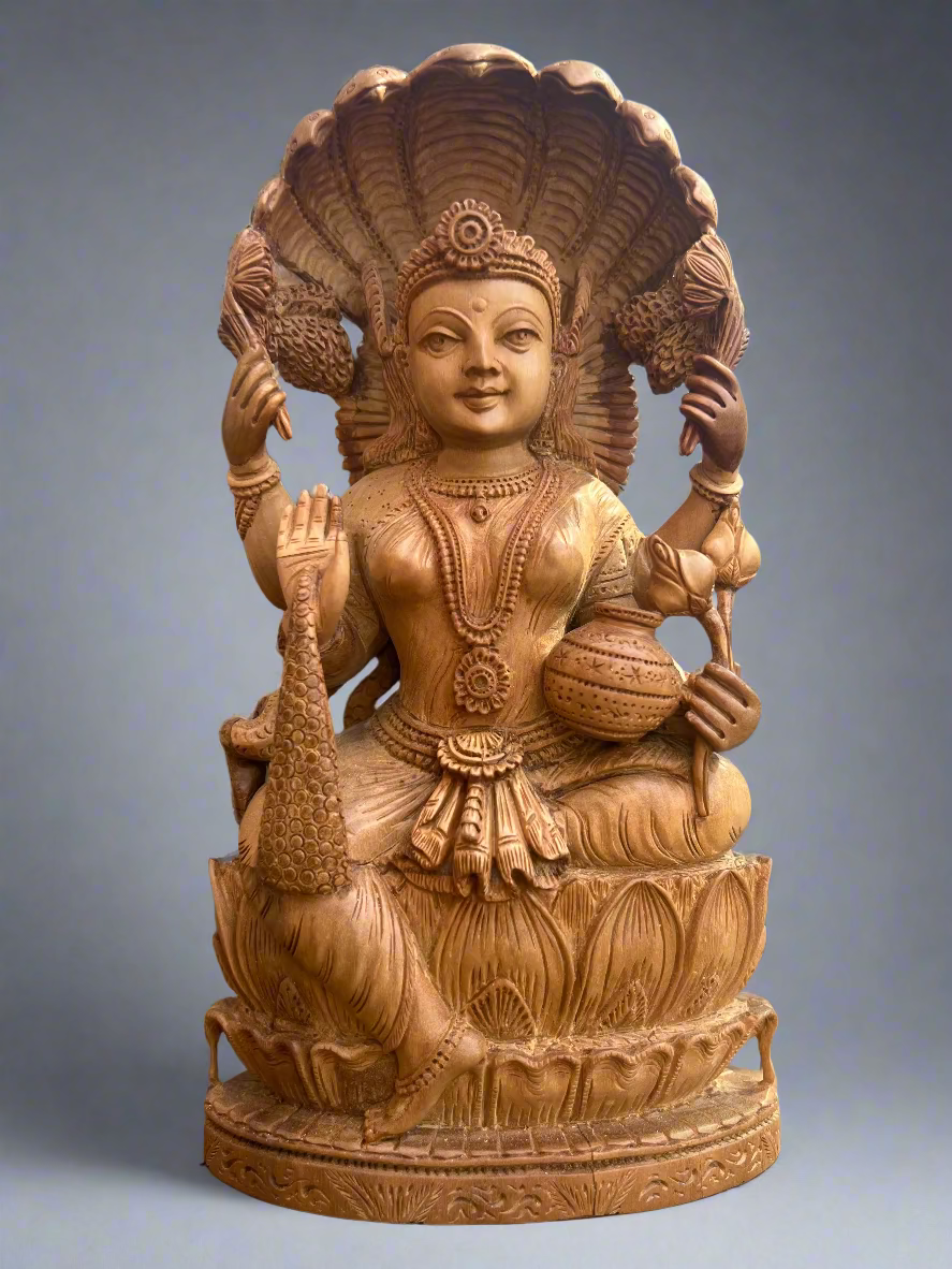 Sandalwood Goddess Laxmi Statue (10 inches)