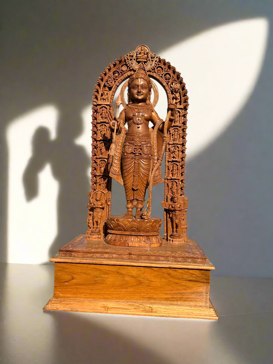 3ft Sandalwood Ram Lalla Statue — Replica of Ayodhya Ram Lalla Idol