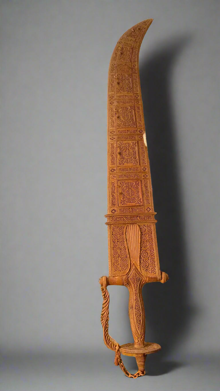 Sandalwood Carving Maharana Pratap Talwar Sword