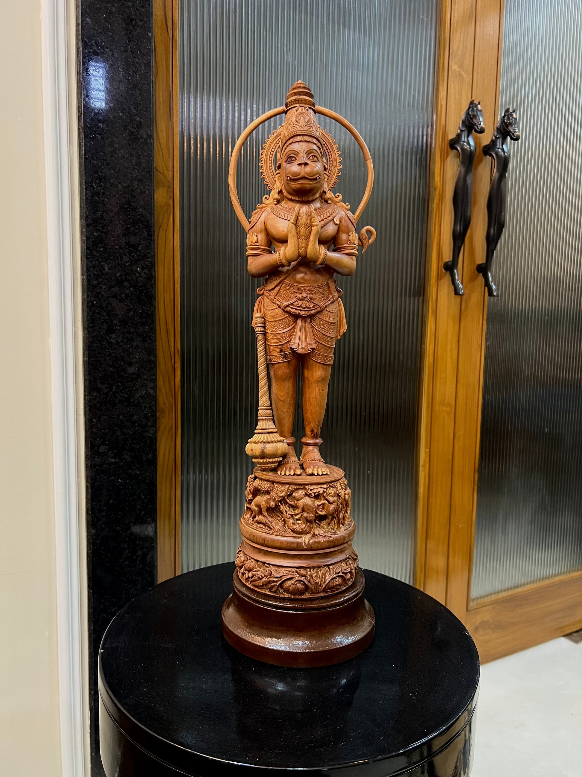 Sandalwood Lord Hanuman Standing Statue