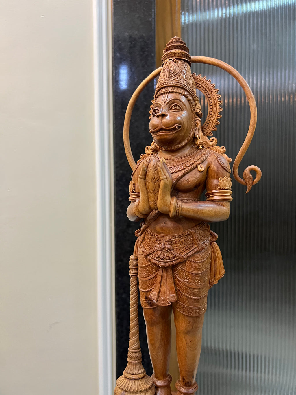 Sandalwood Lord Hanuman Standing Statue