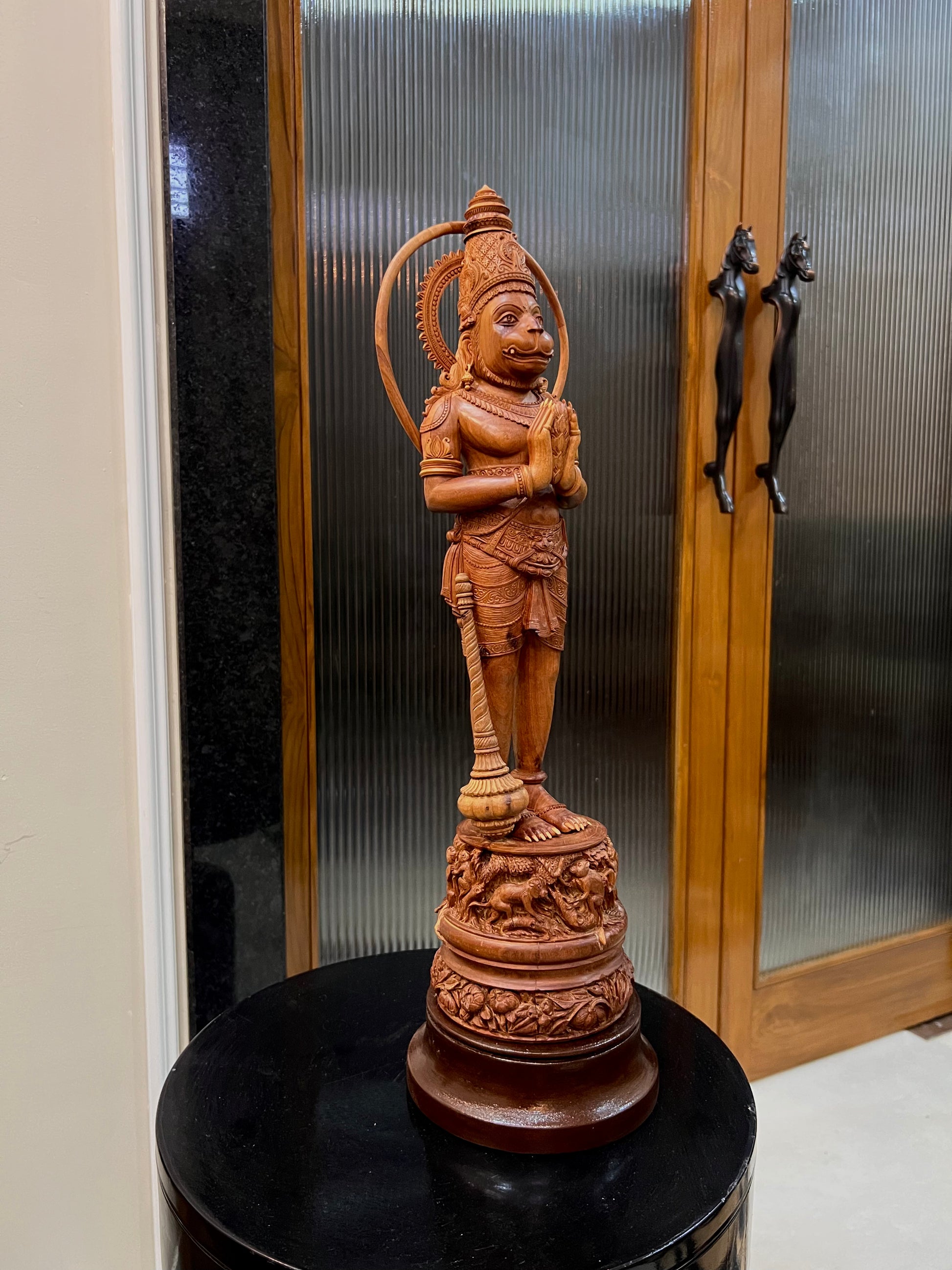 Sandalwood Lord Hanuman Standing Statue