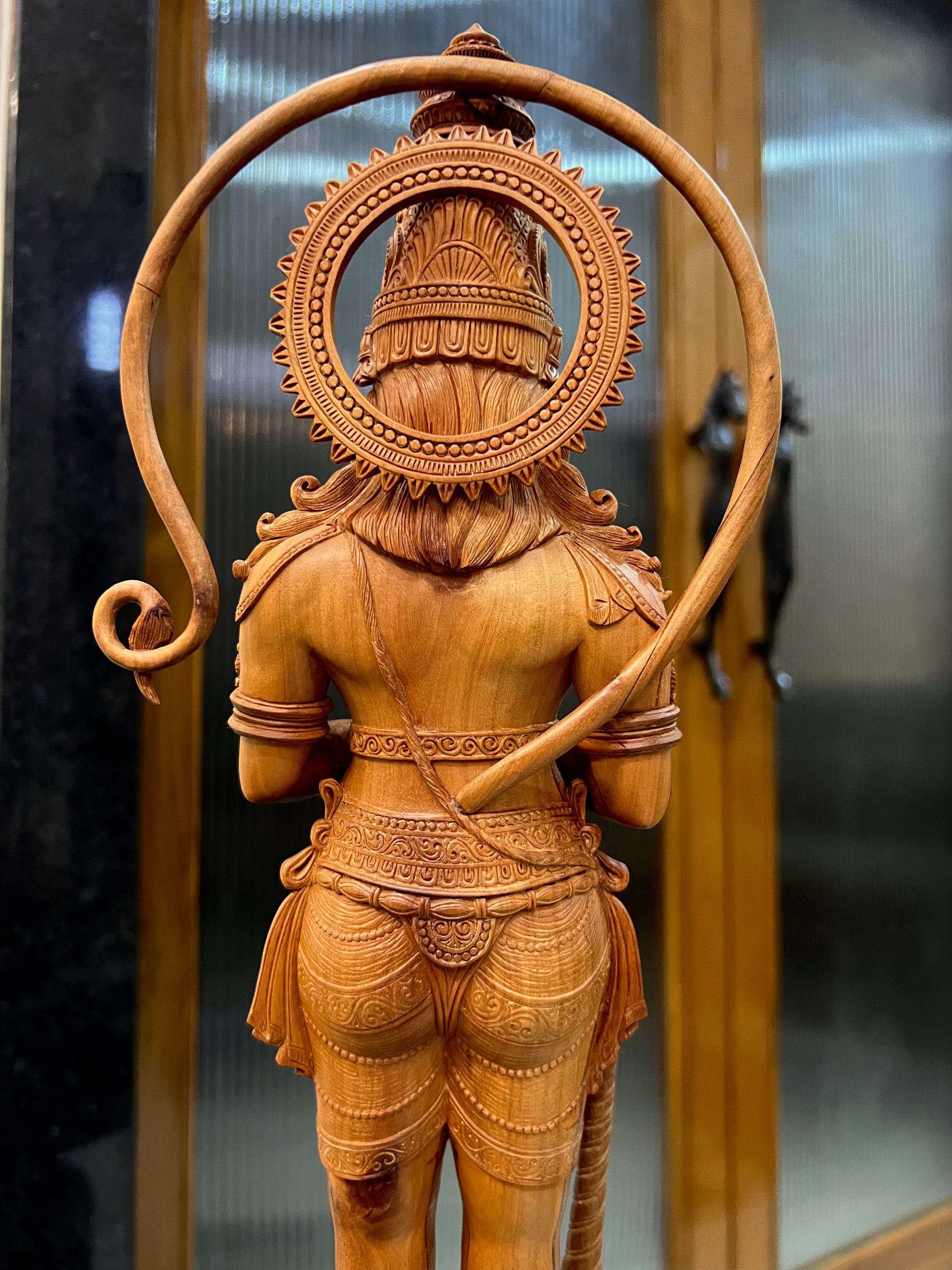 Sandalwood Lord Hanuman Standing Statue