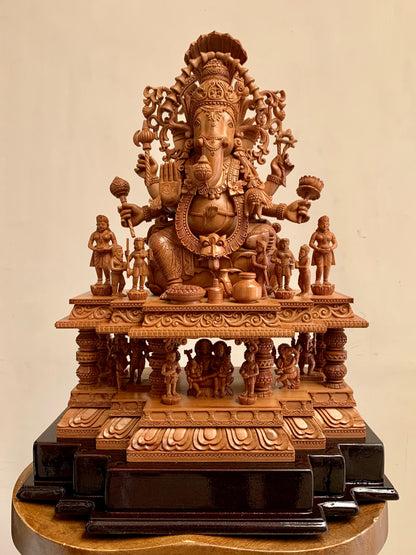 Sandalwood GANESH DARBAR Statue