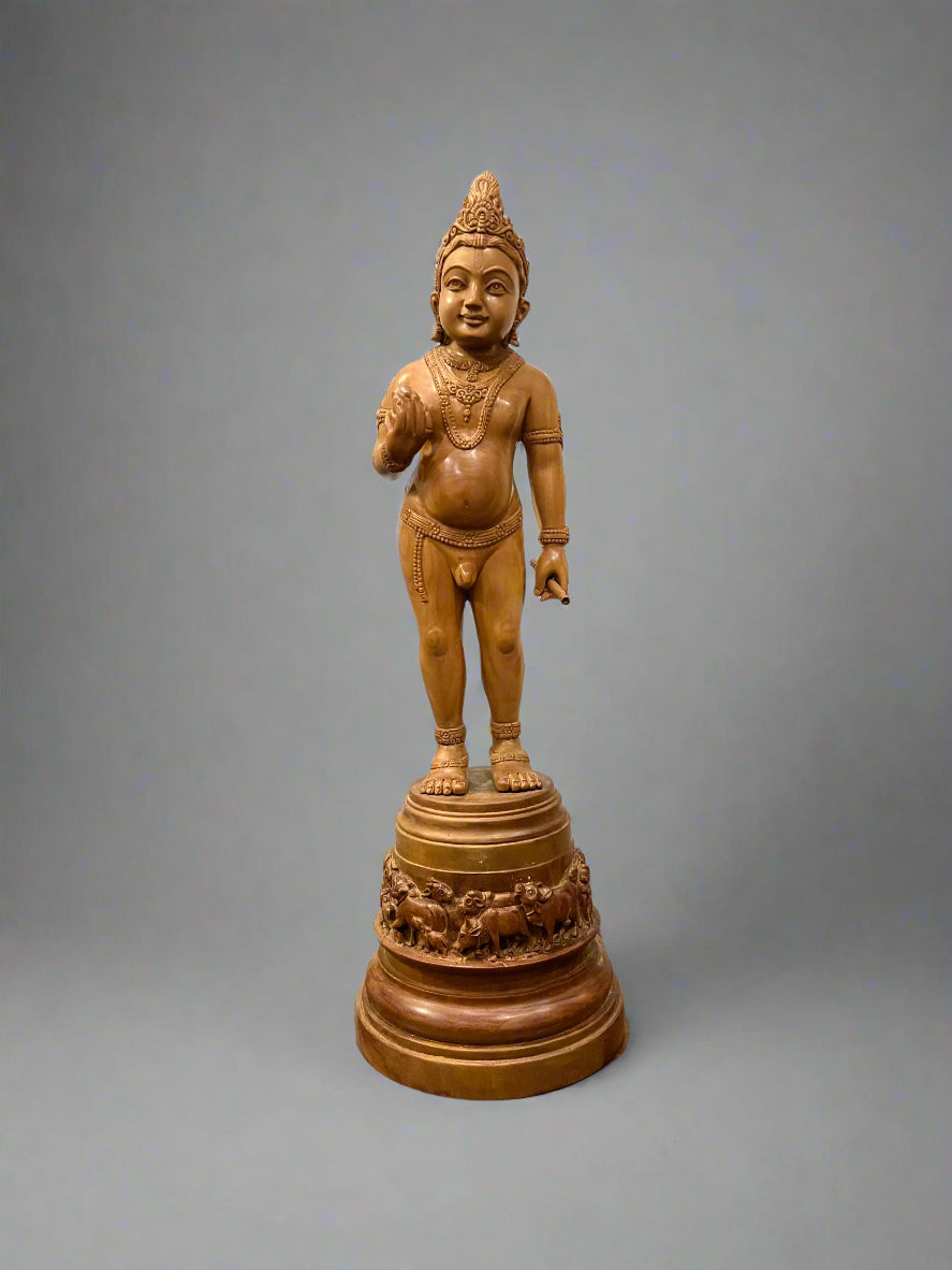 Sandalwood Rare Baby Krishna Statue - Malji Arts