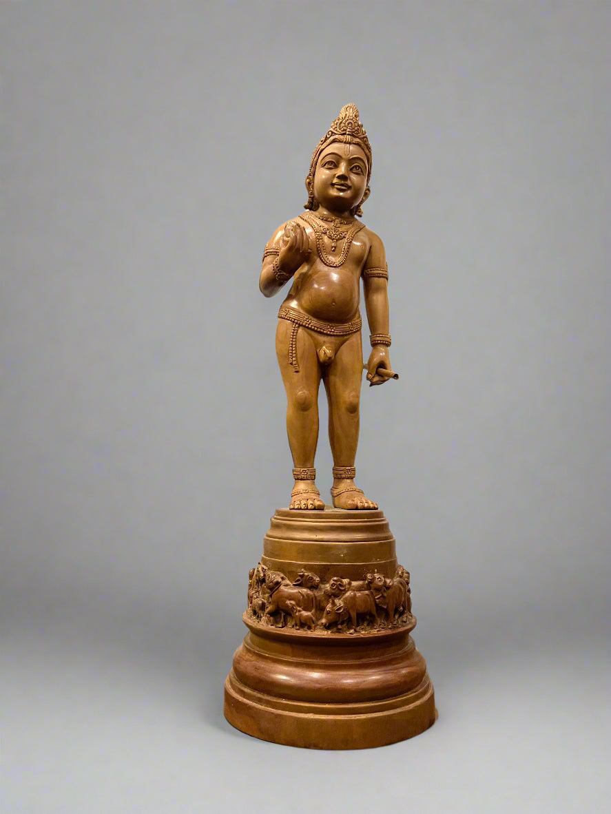 Sandalwood Rare Baby Krishna Statue - Malji Arts