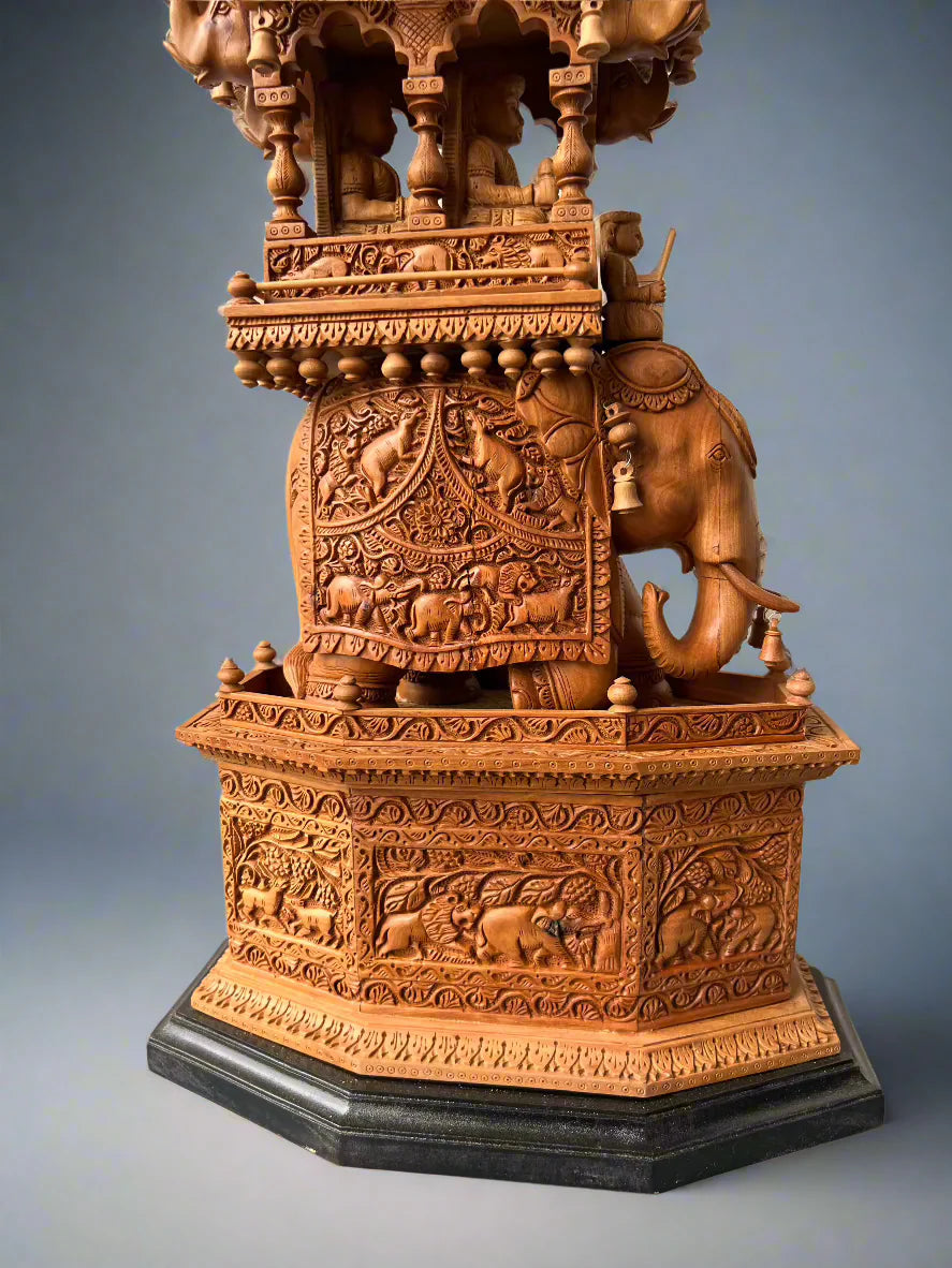 Sandalwood Fine Carved Royal Elephant Ambabari