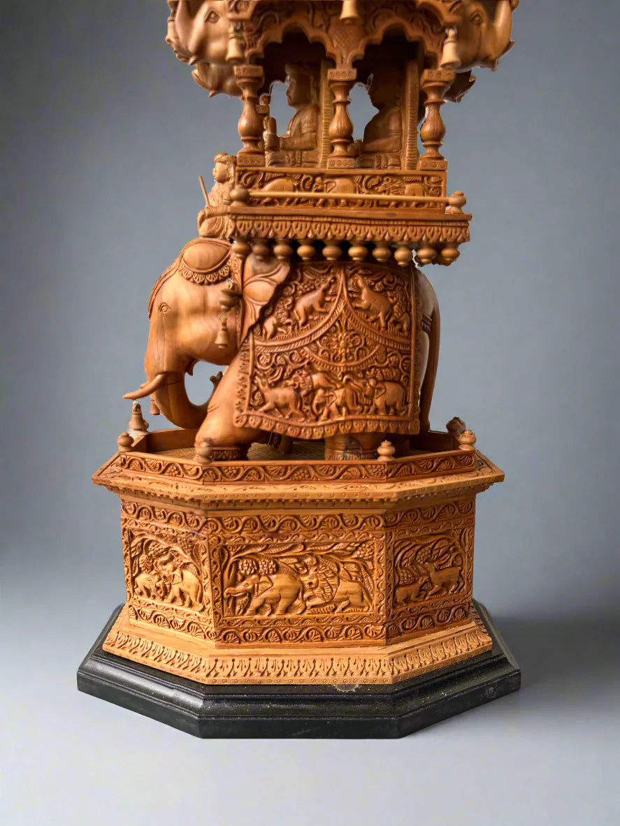 Sandalwood Fine Carved Royal Elephant Ambabari