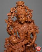 24-inch sandalwood sculpture of Radha Krishna
