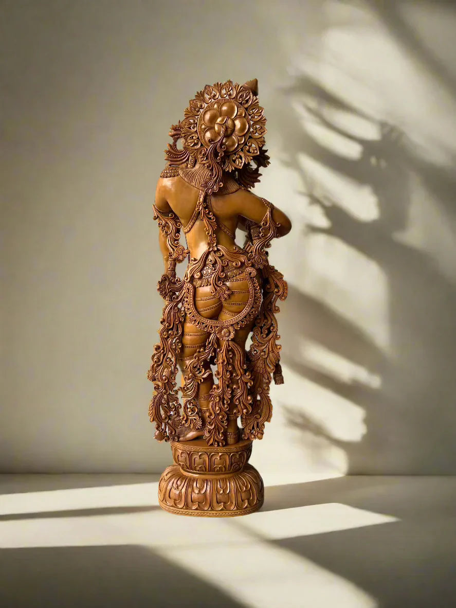 2.5 ft Sandalwood Large Krishna Statue