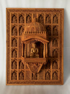Sandalwood Carved Wall Hanging Jharokha of 24th Tirthankara of Jainism
