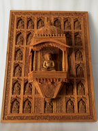 Sandalwood Carved Wall Hanging Jharokha of 24th Tirthankara of Jainism