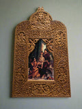Sandalwood Rare Hand Carved Mirror Frame wall hanging artwork
