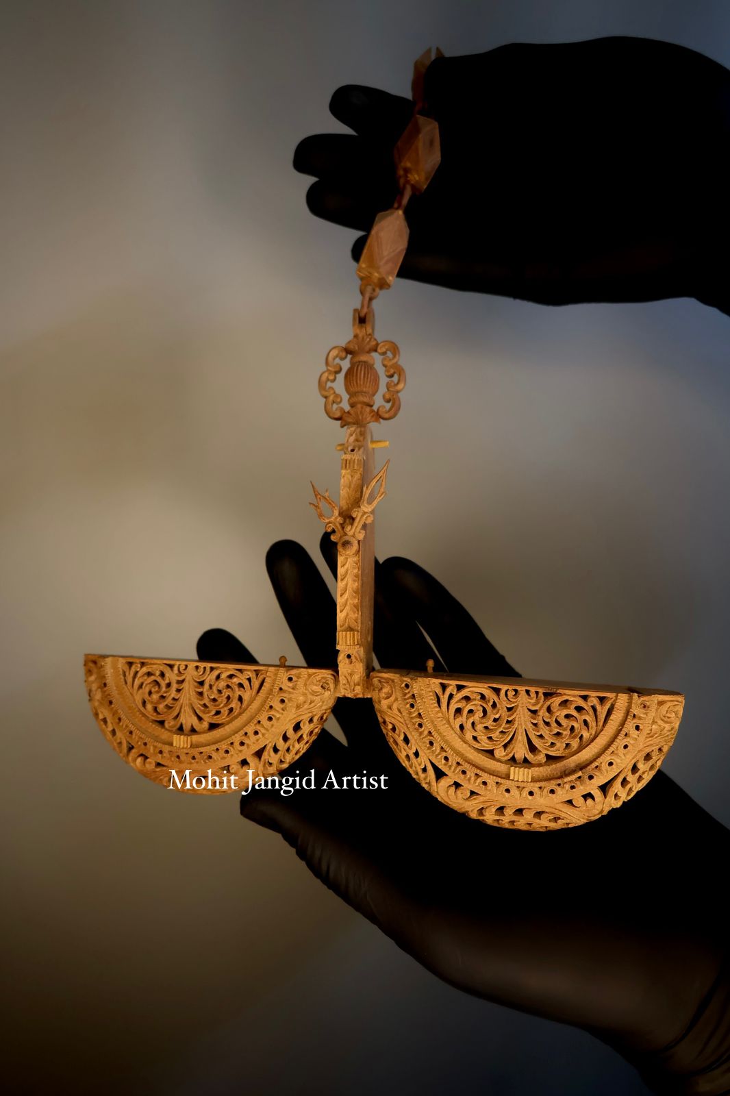 Sandalwood Carved Opening Pocket Watch Collective Piece