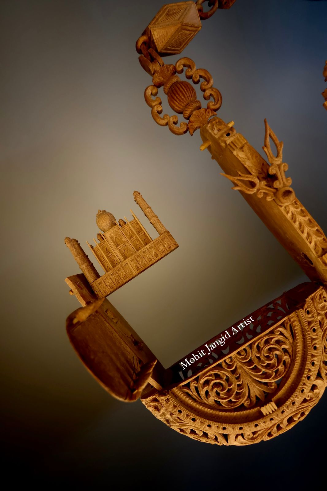 Sandalwood Carved Opening Pocket Watch Collective Piece