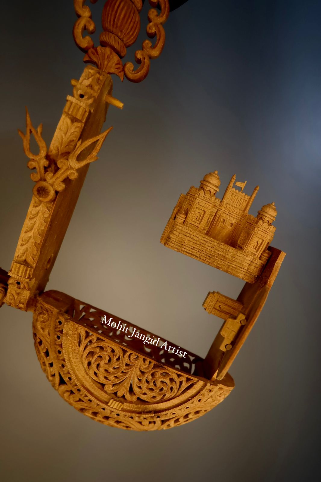 Sandalwood Carved Opening Pocket Watch Collective Piece