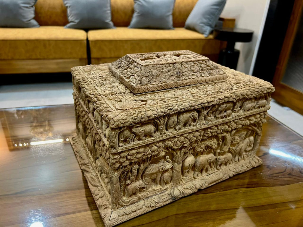 Sandalwood Hand Carved Jewelery Box
