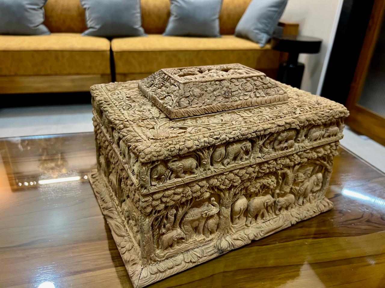 Sandalwood Hand Carved Jewelery Box