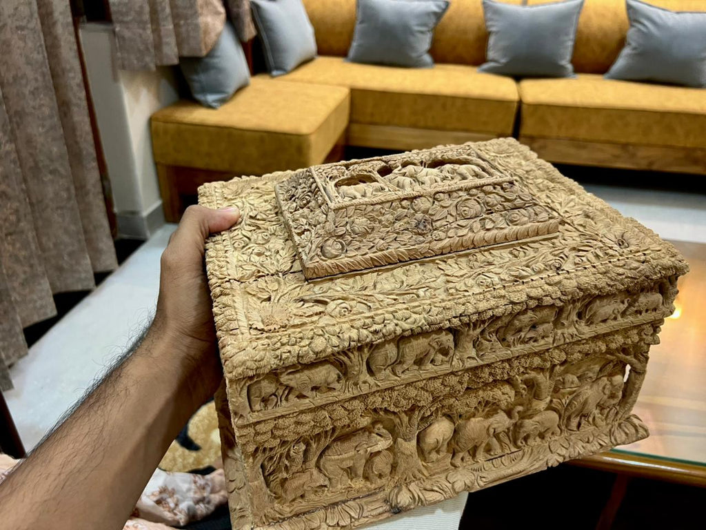 Sandalwood Hand Carved Jewelery Box