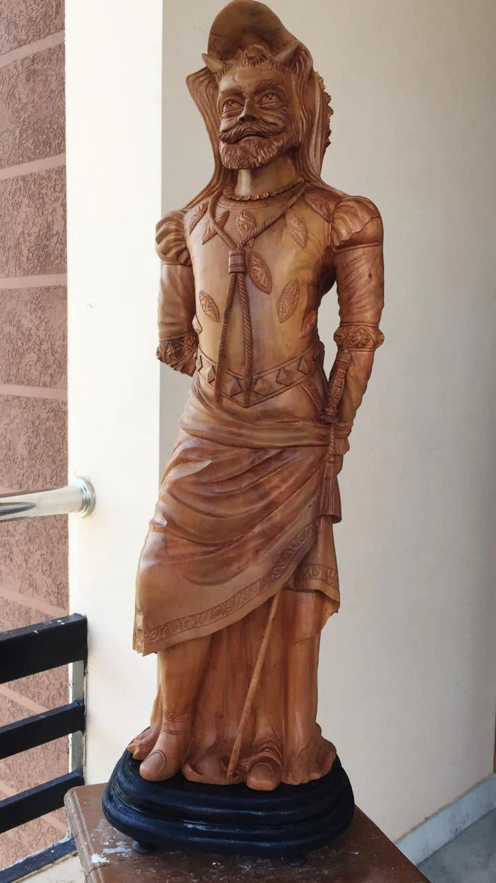 The Sandalwood Carved Double Statue of Mephistopheles & Margaretta