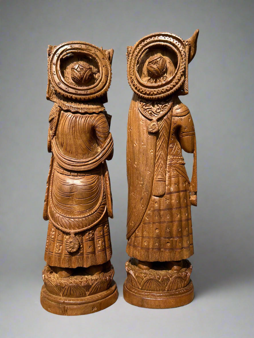 Rare Sandalwood Radha Krishna Pair