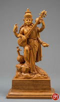 24-inch sandalwood statue of Saraswati