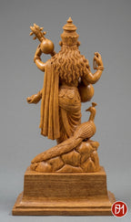 24-inch sandalwood statue of Saraswati