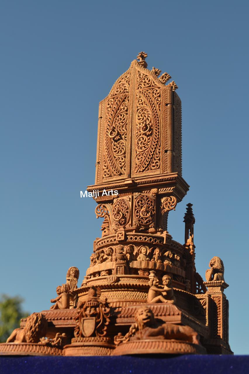 Sandalwood Miniature Altarpiece with the Crucifixion - Malji Arts