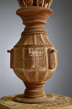 Sandalwood Fine Carved Decorative Flowerpot - Malji Arts